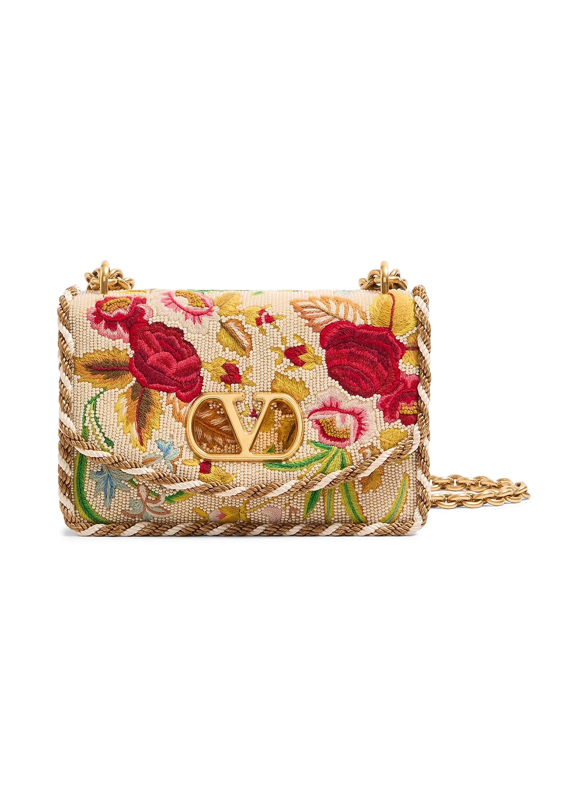 Valentino Garavani Vain Small Embroidered Shoulder Bag
