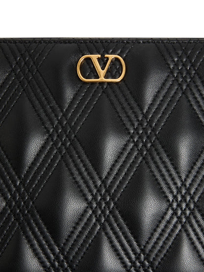 Valentino Garavani Quiltie 67 Pouch in Quilted Nappa Leather