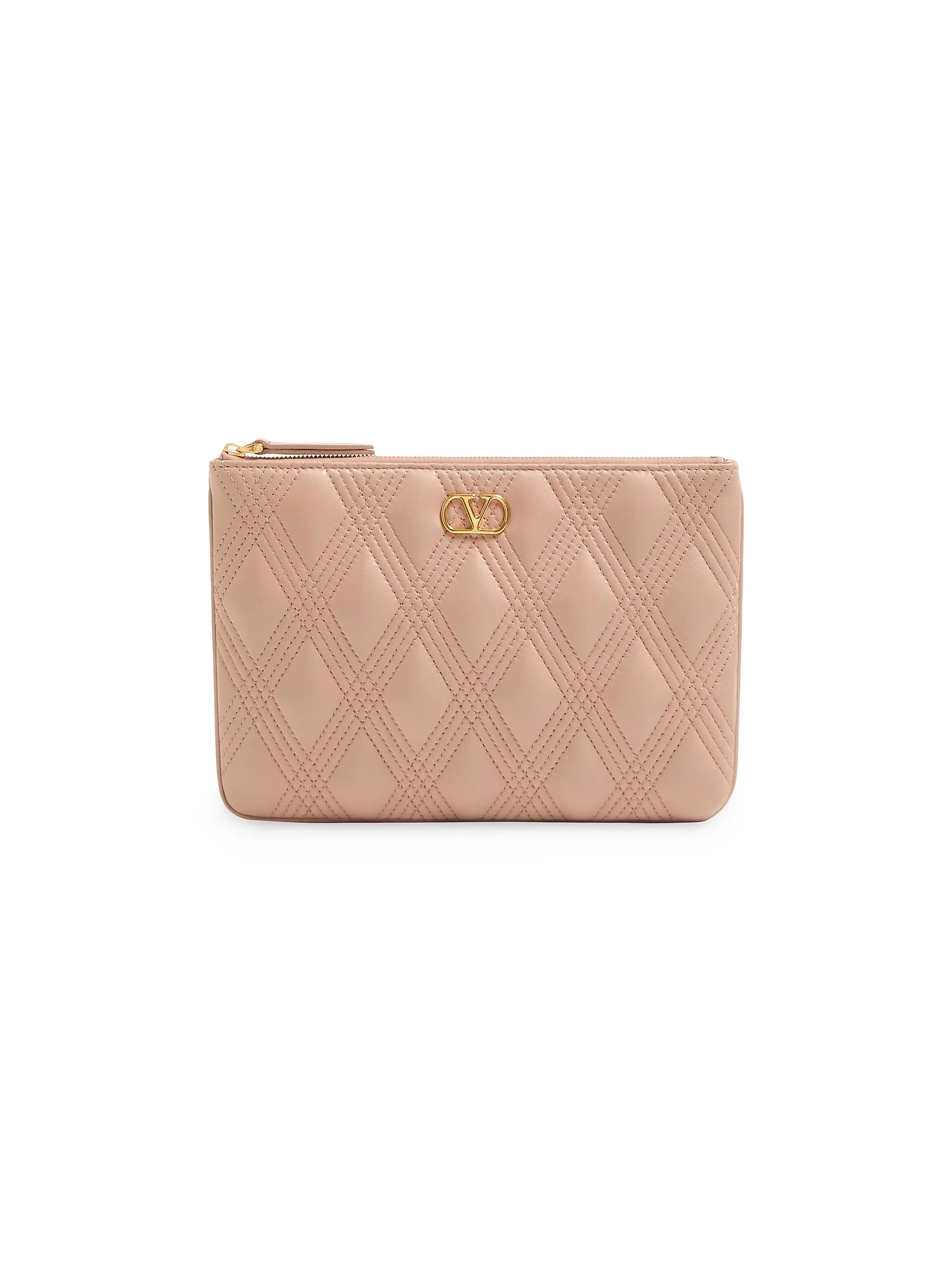 Valentino Garavani Quiltie 67 Pouch in Quilted Nappa Leather
