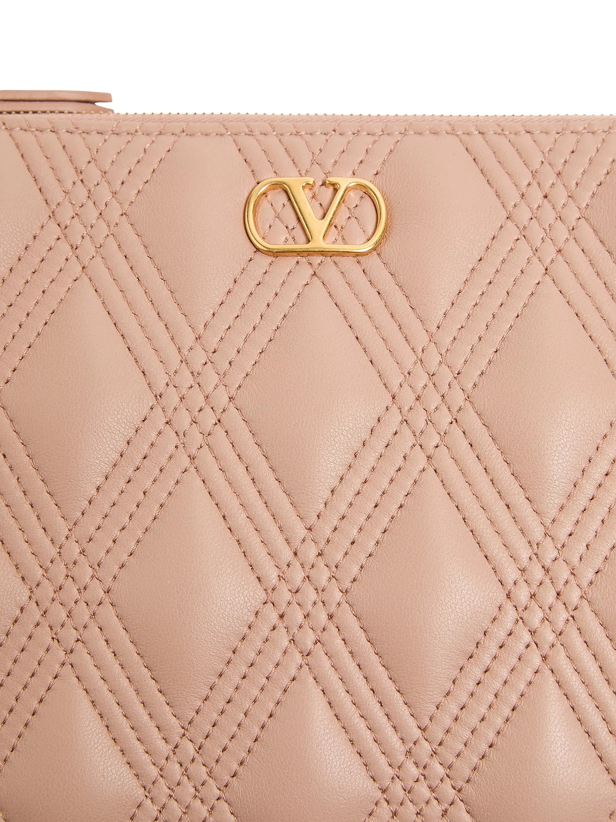 Valentino Garavani Quiltie 67 Pouch in Quilted Nappa Leather
