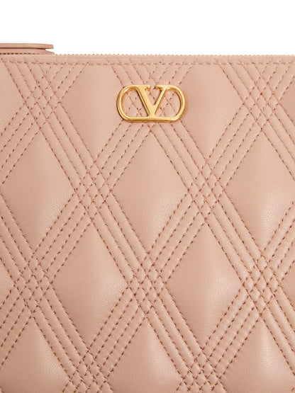 Valentino Garavani Quiltie 67 Pouch in Quilted Nappa Leather