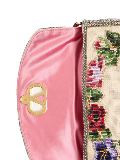 Valentino Garavani Vain Soft Embroidered Small Shoulder Bag