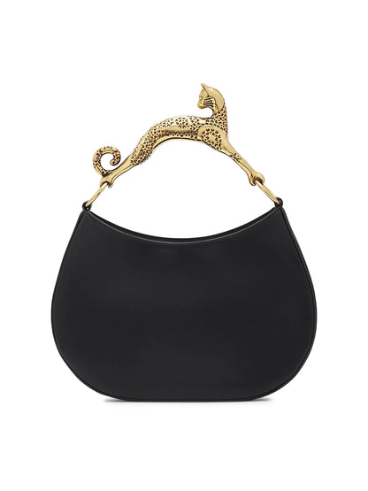 Lanvin Hobo Cat Leather Top Handle Bag