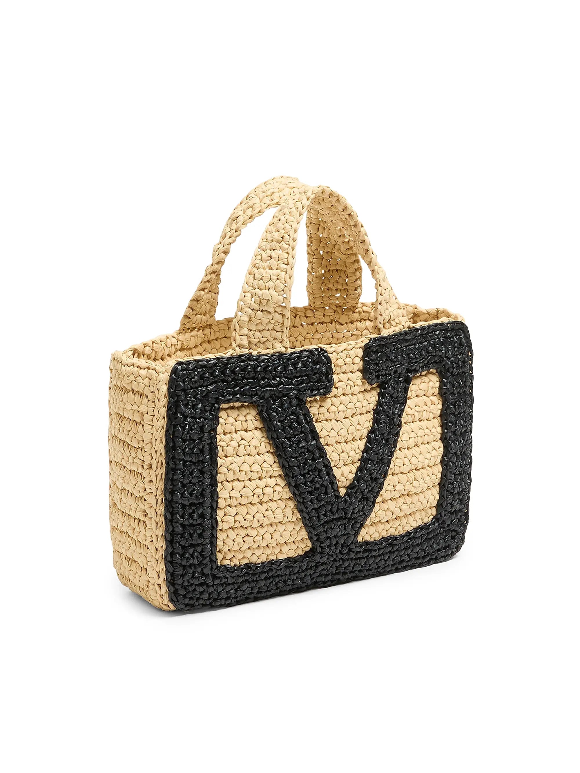 Valentino Garavani Viva Superstar Small Shopping Bag in Raffia