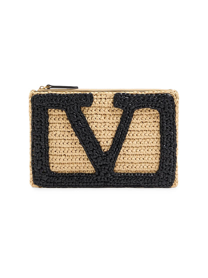 Valentino Garavani Viva Superstar Synthetic Raffia Pouch