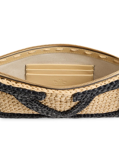Valentino Garavani Viva Superstar Synthetic Raffia Pouch
