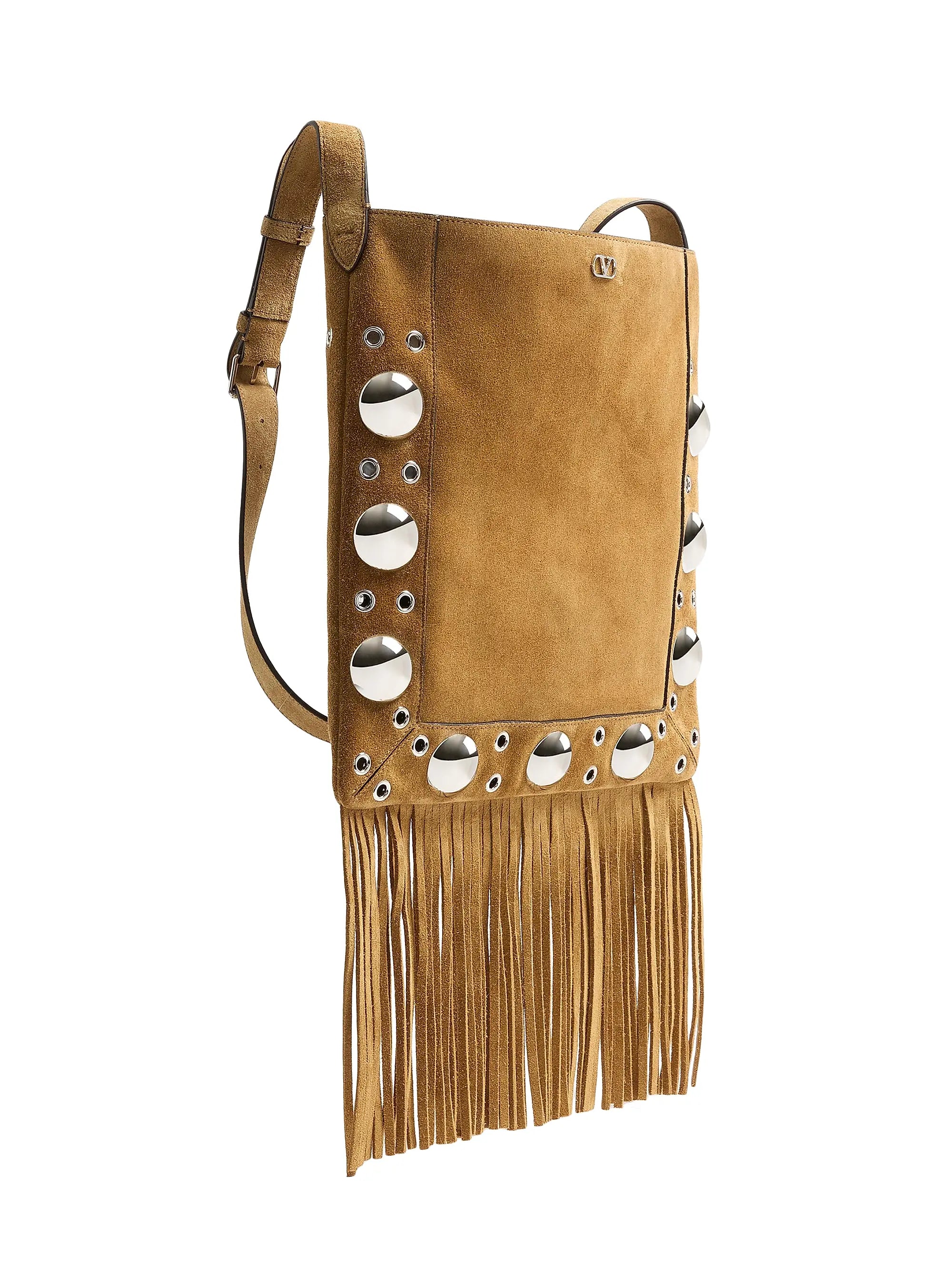 Valentino Garavani Nellcôte Suede Shoulder Bag with Fringes