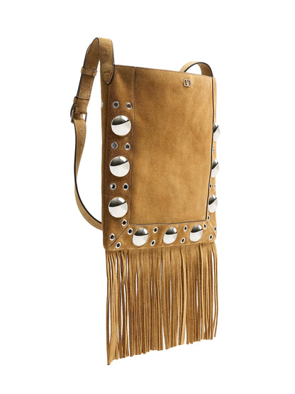 Valentino Garavani Nellcôte Suede Shoulder Bag with Fringes