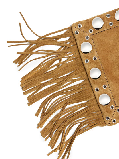 Valentino Garavani Nellcôte Suede Shoulder Bag with Fringes