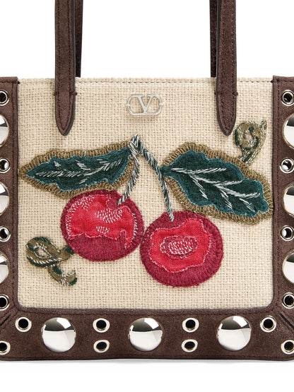 Valentino Garavani Nellcote Mini Embroidered Tote Shopping Bag