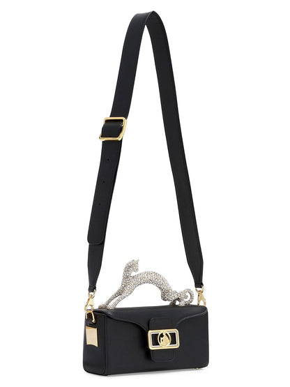 Lanvin Nano Pencil Cat Top Handle Bag in Leather and Rhinestone
