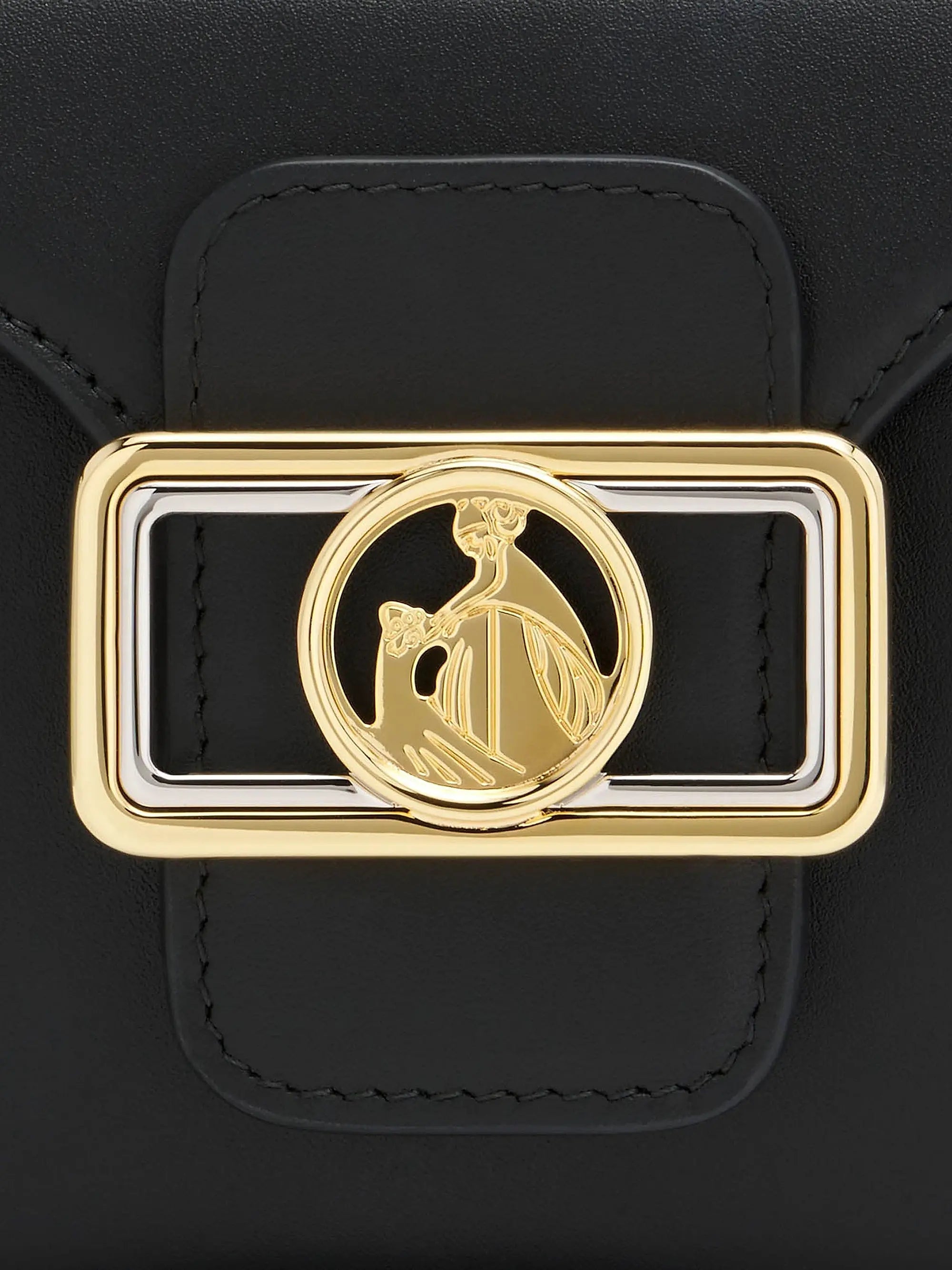 Lanvin Nano Pencil Cat Top Handle Bag in Leather and Rhinestone