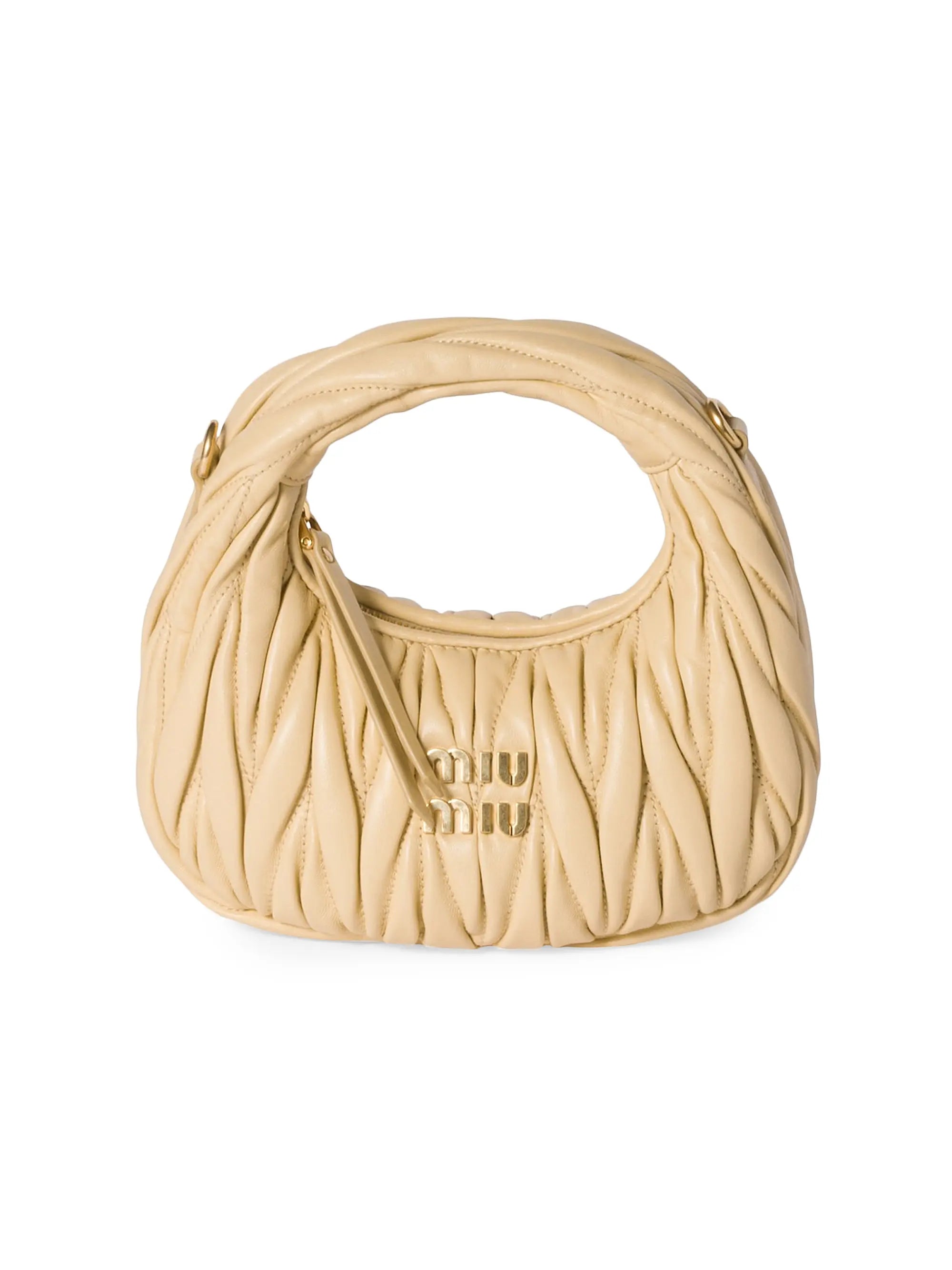 Miu Miu Wander Matelassé Nappa Leather Hobo Mini-Bag