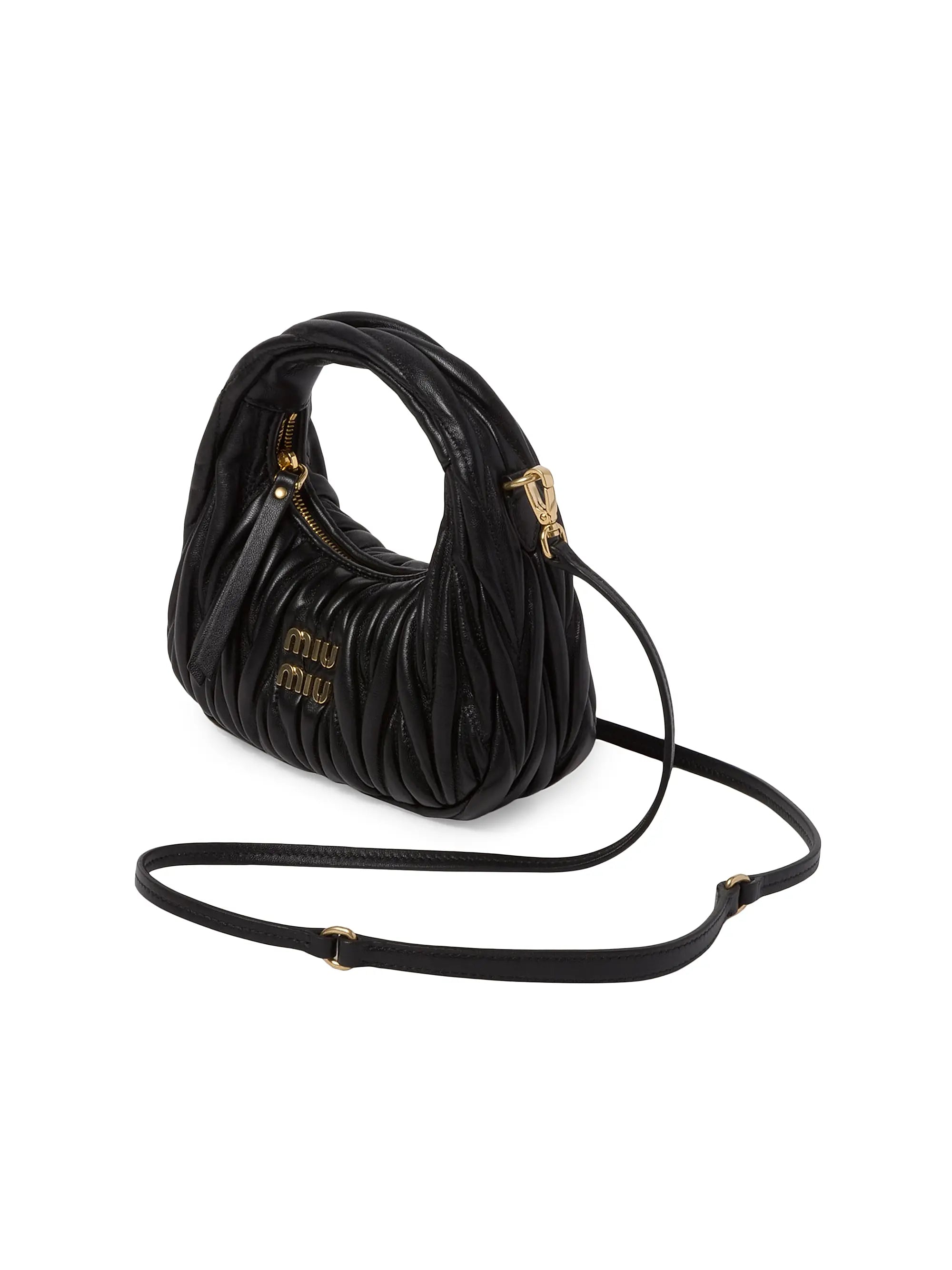 Miu Miu Wander Matelassé Nappa Leather Hobo Mini-Bag