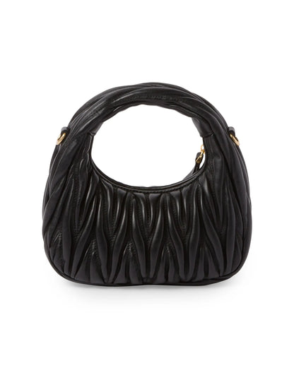 Miu Miu Wander Matelassé Nappa Leather Hobo Mini-Bag