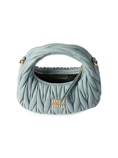 Miu Miu Wander Matelassé Nappa Leather Hobo Mini-Bag