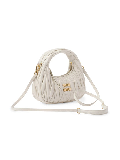 Miu Miu Wander Matelassé Nappa Leather Hobo Mini-Bag