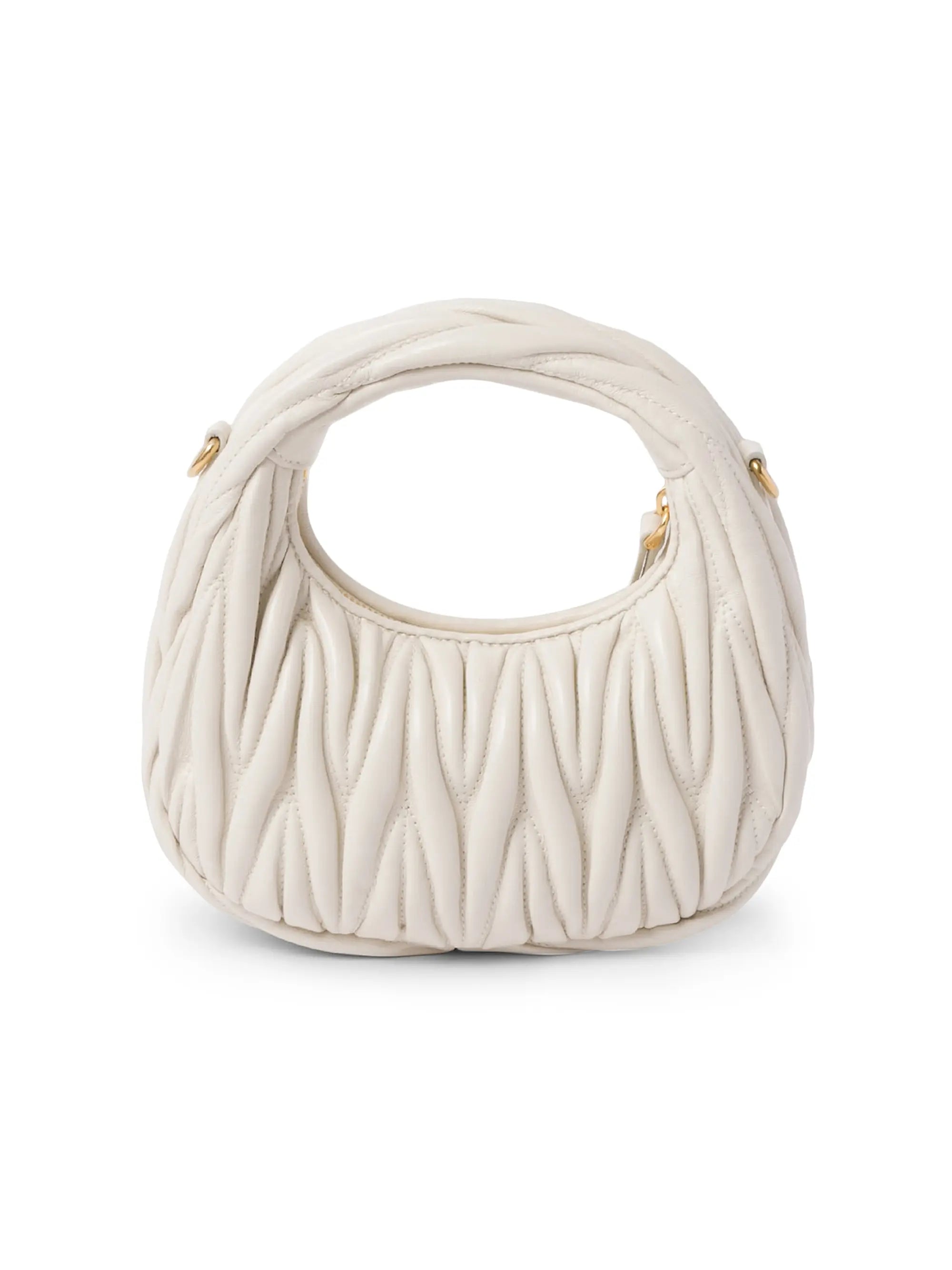 Miu Miu Wander Matelassé Nappa Leather Hobo Mini-Bag