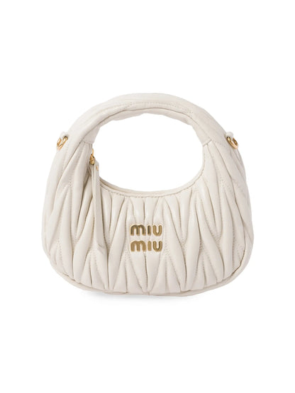 Miu Miu Wander Matelassé Nappa Leather Hobo Mini-Bag