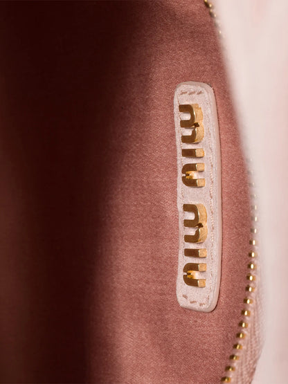 Miu Miu Wander Matelassé Suede Top Handle Bag