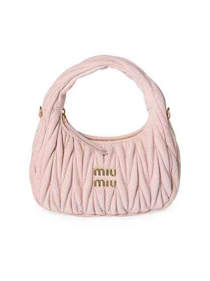 Miu Miu Wander Matelassé Suede Top Handle Bag