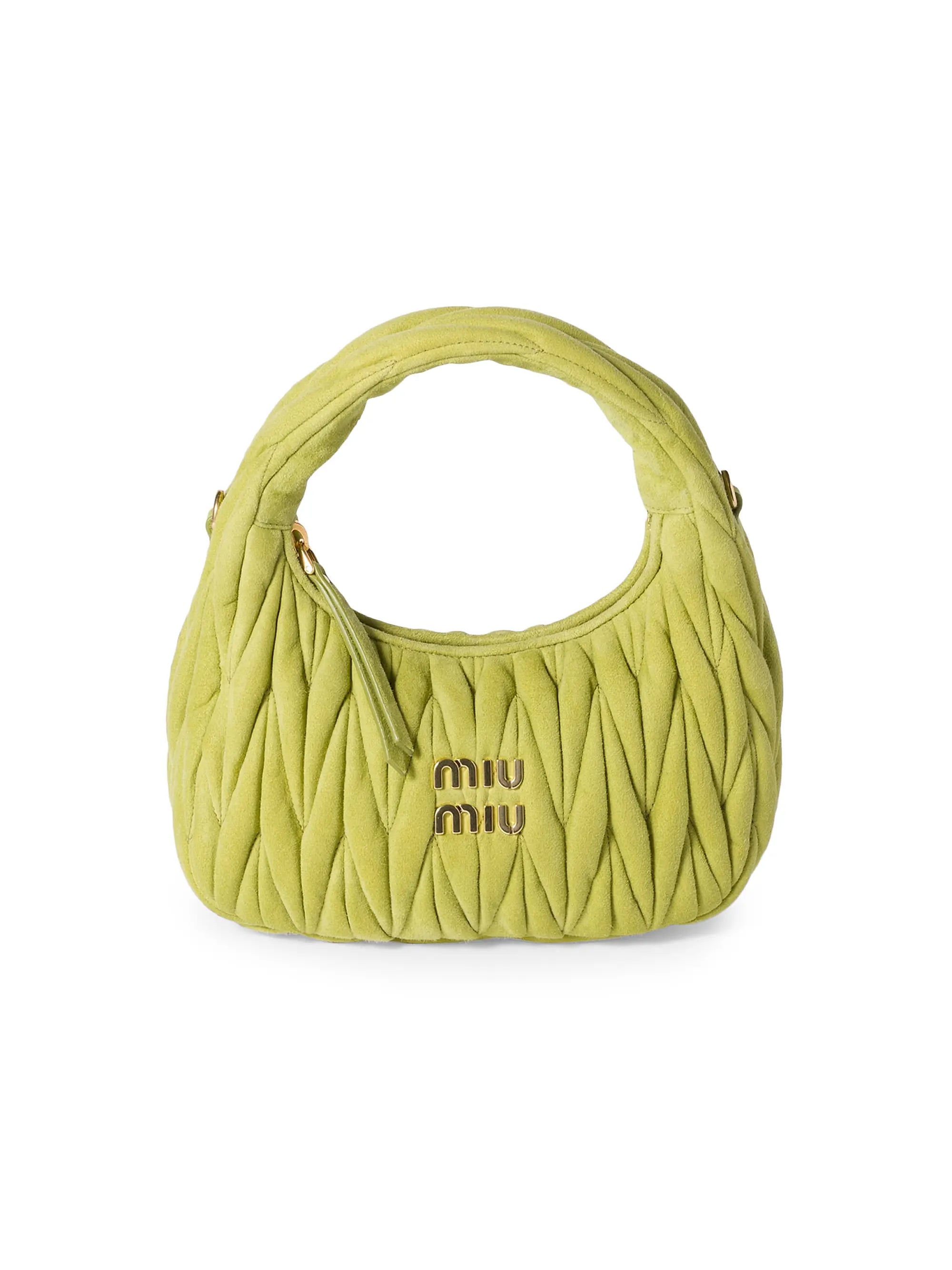 Miu Miu Wander Matelassé Suede Top Handle Bag