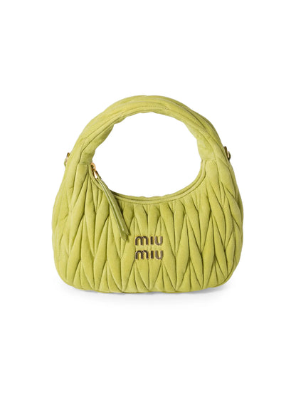 Miu Miu Wander Matelassé Suede Top Handle Bag