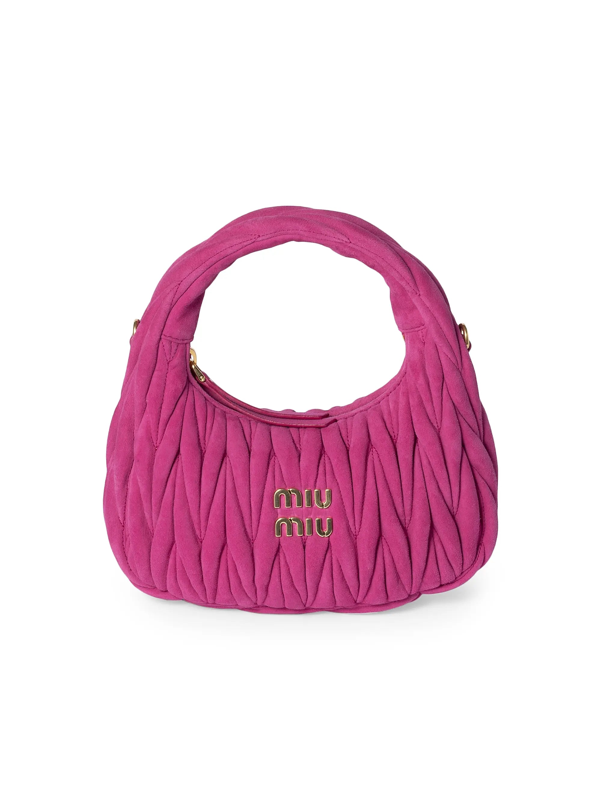 Miu Miu Wander Matelassé Suede Top Handle Bag
