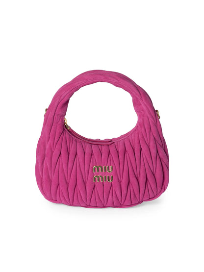 Miu Miu Wander Matelassé Suede Top Handle Bag