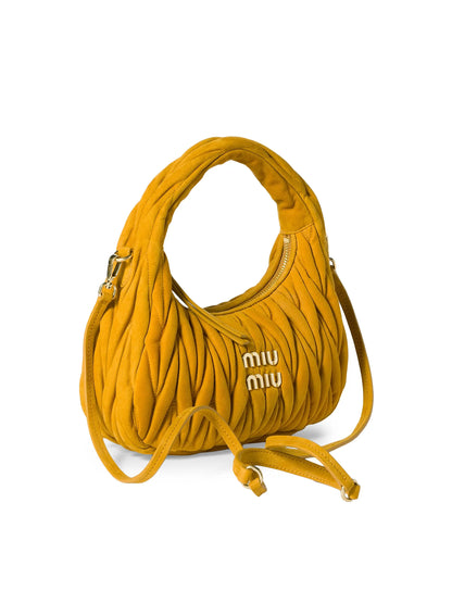 Miu Miu Wander Matelassé Suede Top Handle Bag