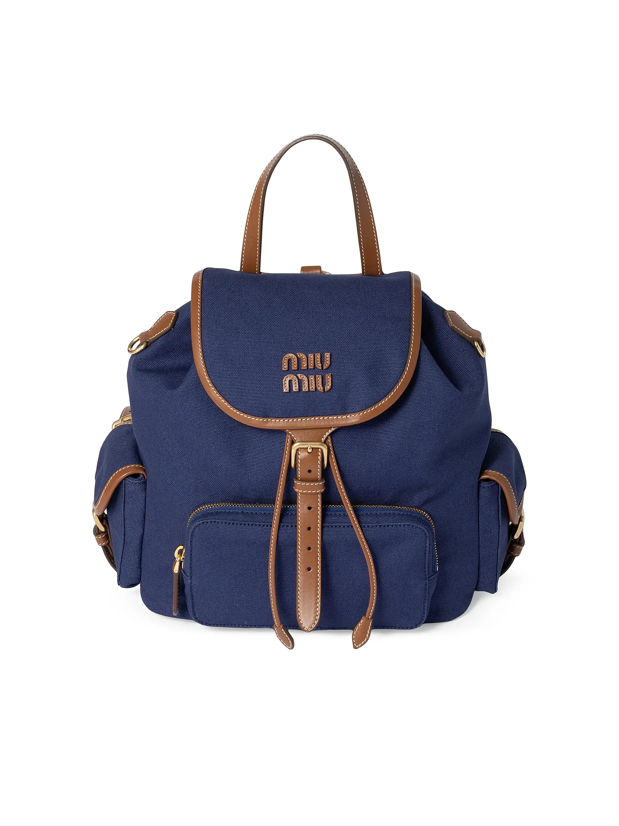 Miu Miu Canvas and Leather Backpack