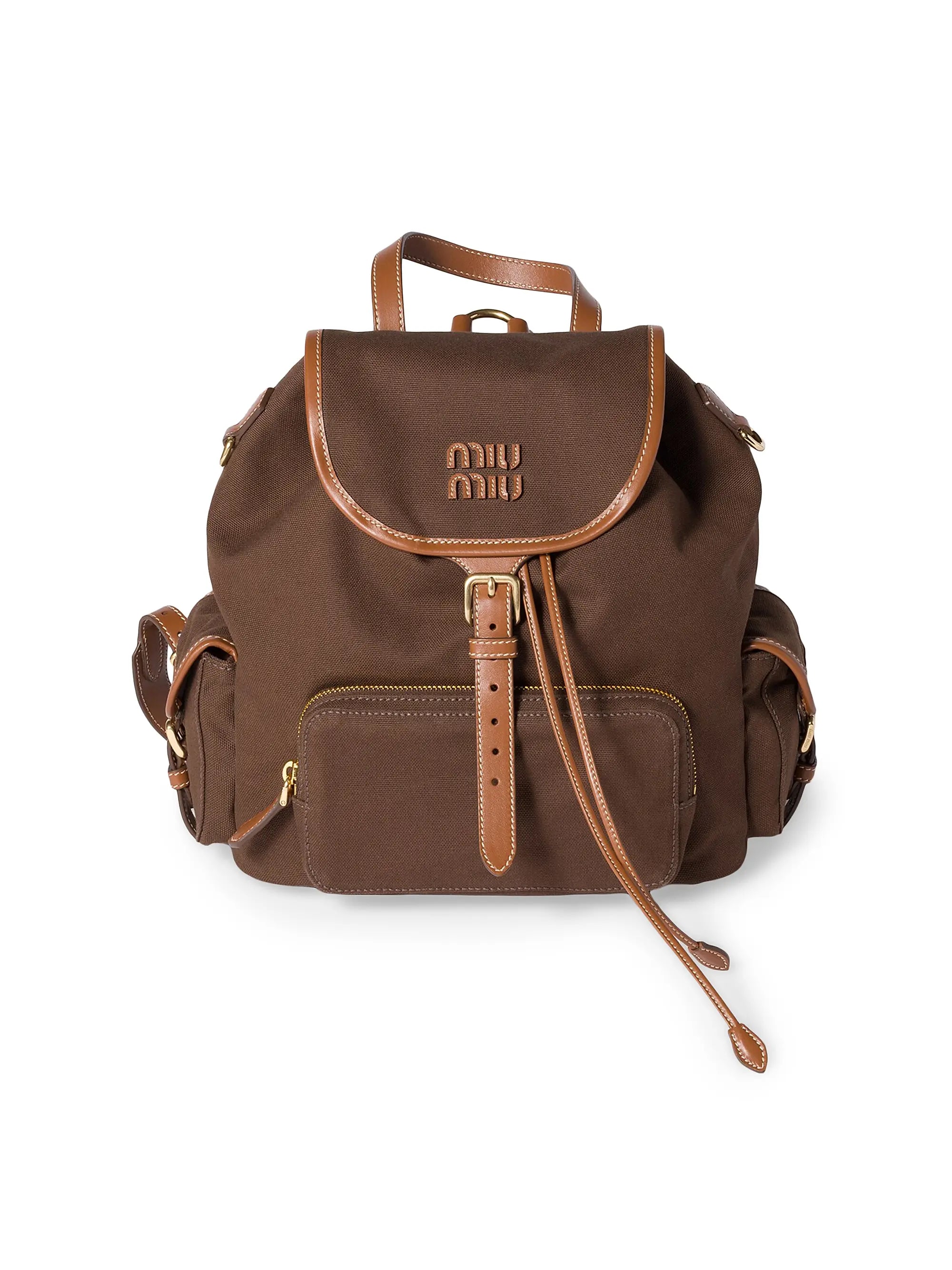 Miu Miu Canvas and Leather Backpack