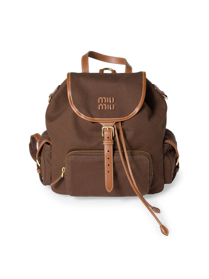 Miu Miu Canvas and Leather Backpack