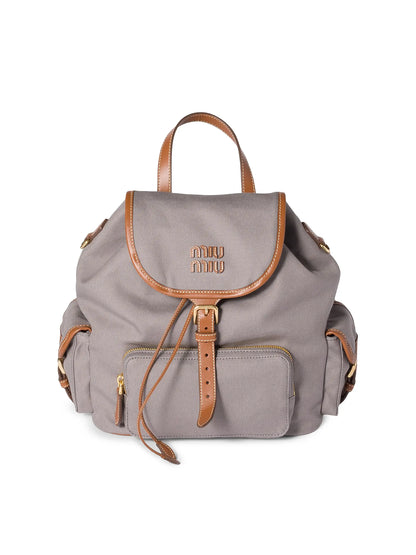 Miu Miu Canvas and Leather Backpack