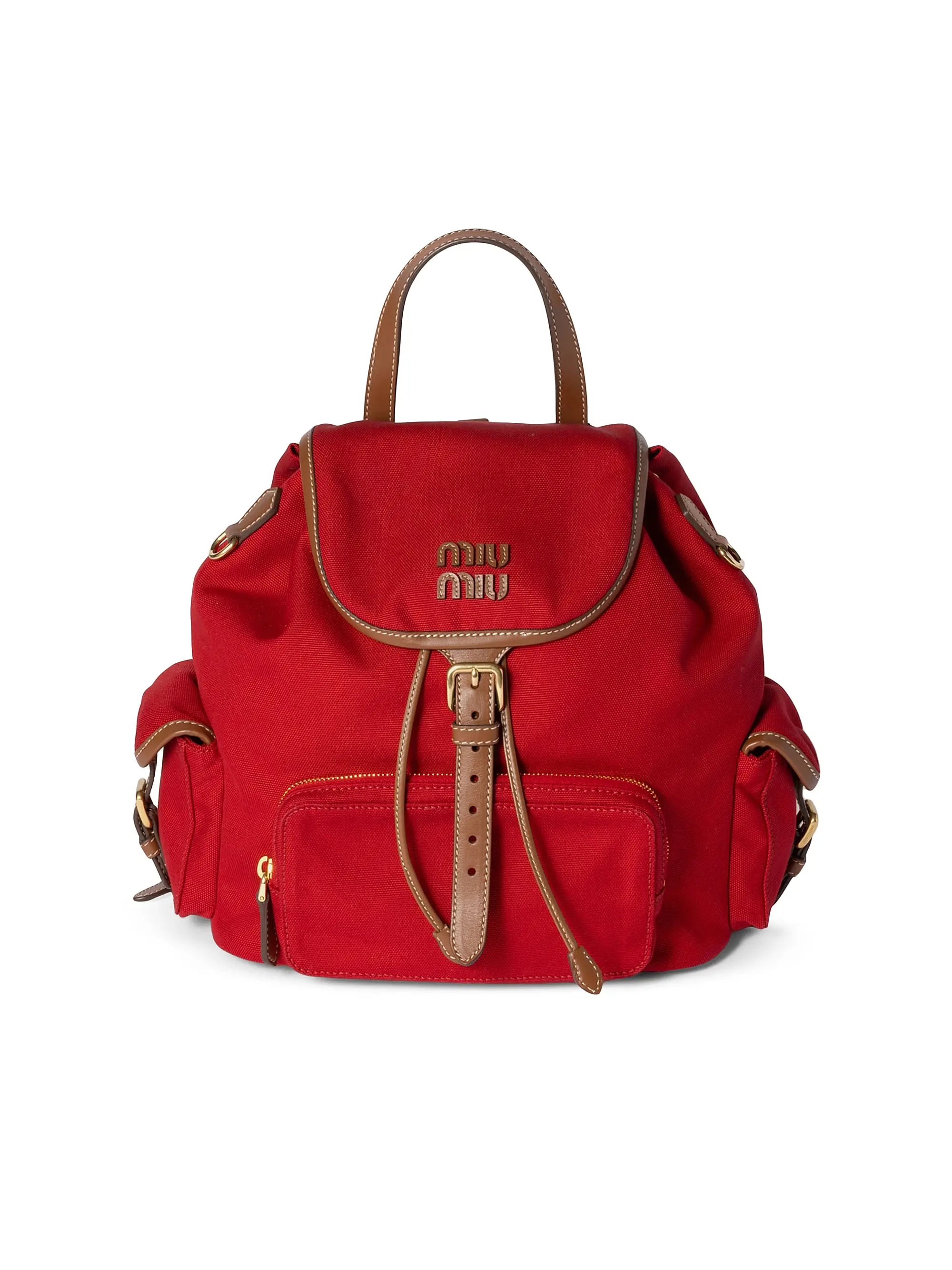 Miu Miu Canvas and Leather Backpack