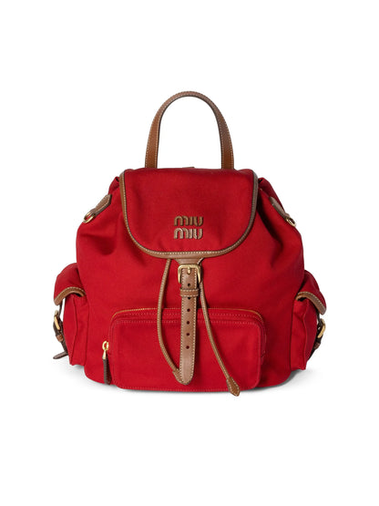 Miu Miu Canvas and Leather Backpack