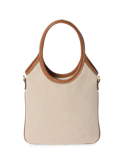 Miu Miu Ivy Canvas and Leather Top Handle Bag