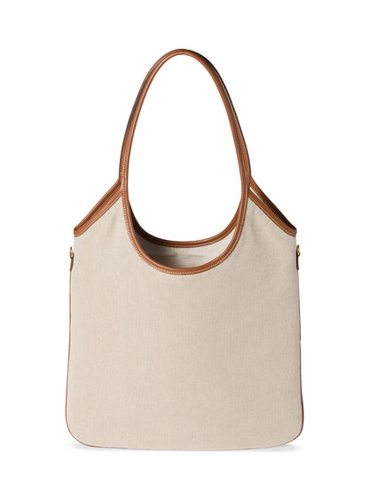 Miu Miu Ivy Canvas and Leather Tote Bag