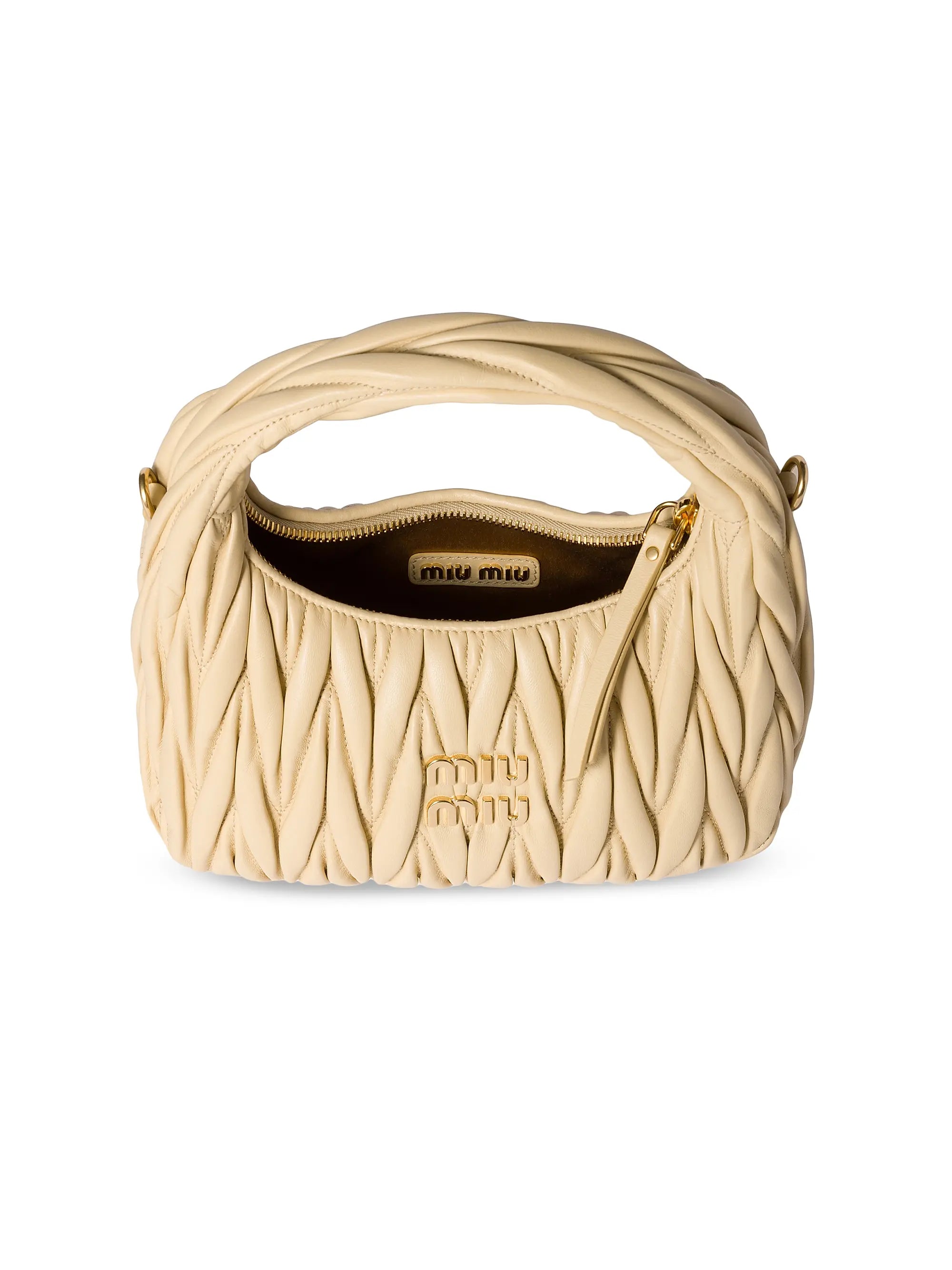 Miu Miu Wander Matelassé Nappa Leather Hobo Bag