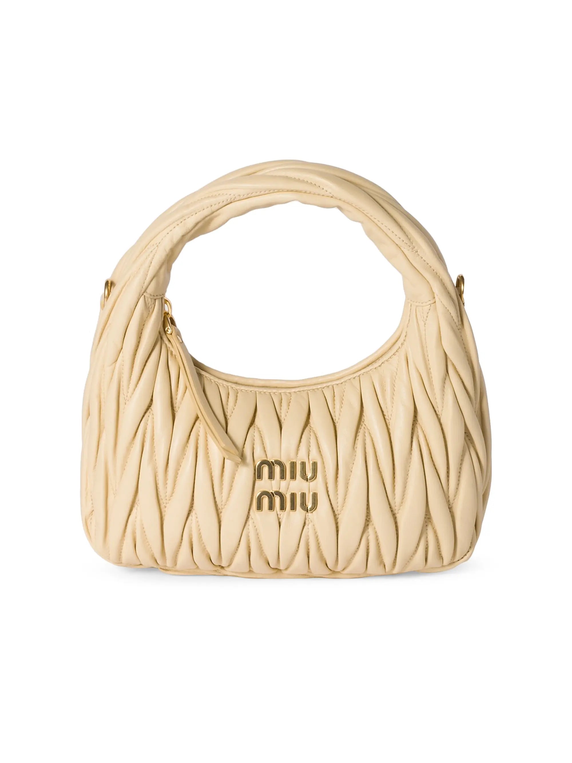 Miu Miu Wander Matelassé Nappa Leather Hobo Bag
