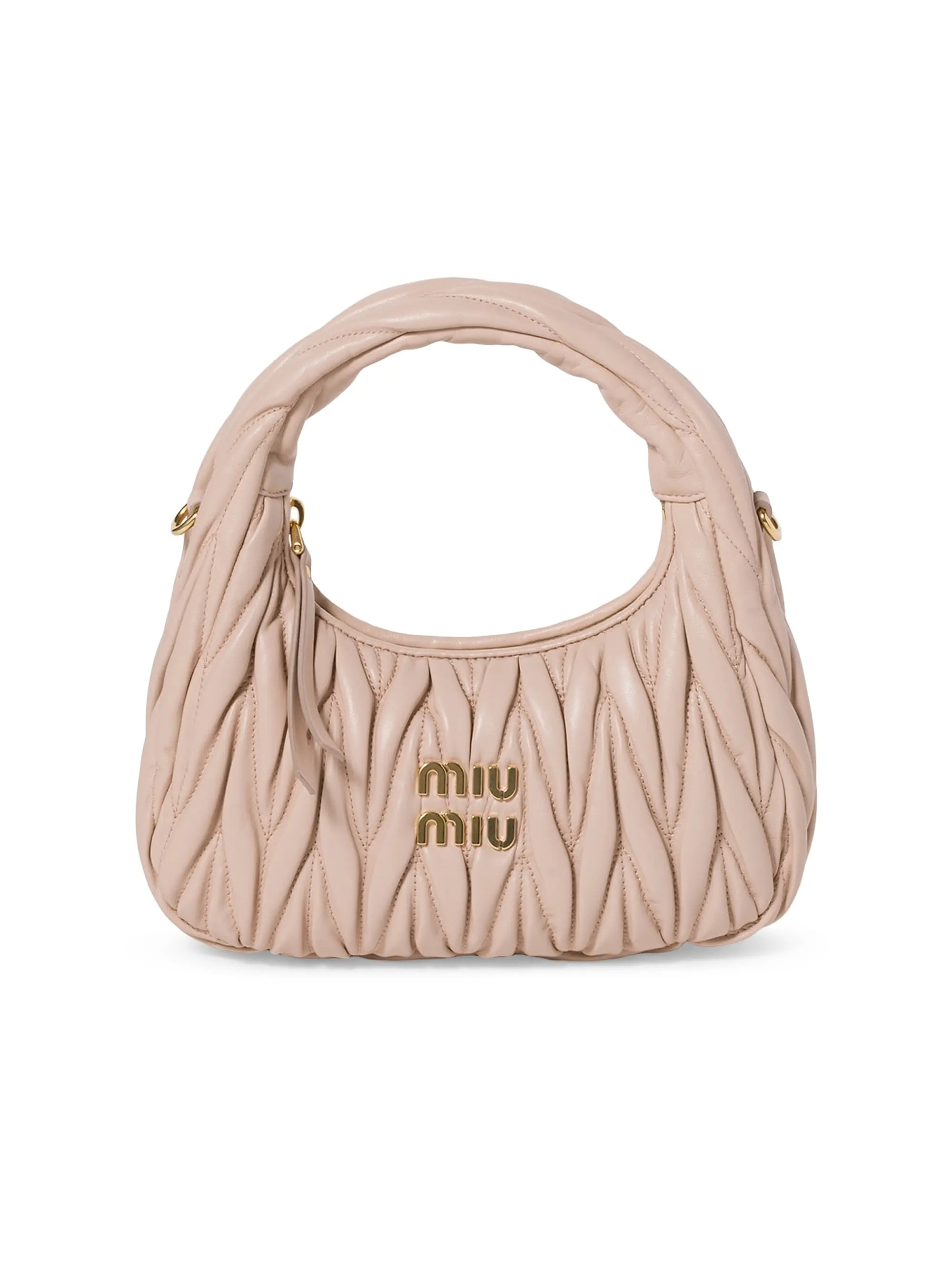 Miu Miu Wander Matelassé Nappa Leather Hobo Bag