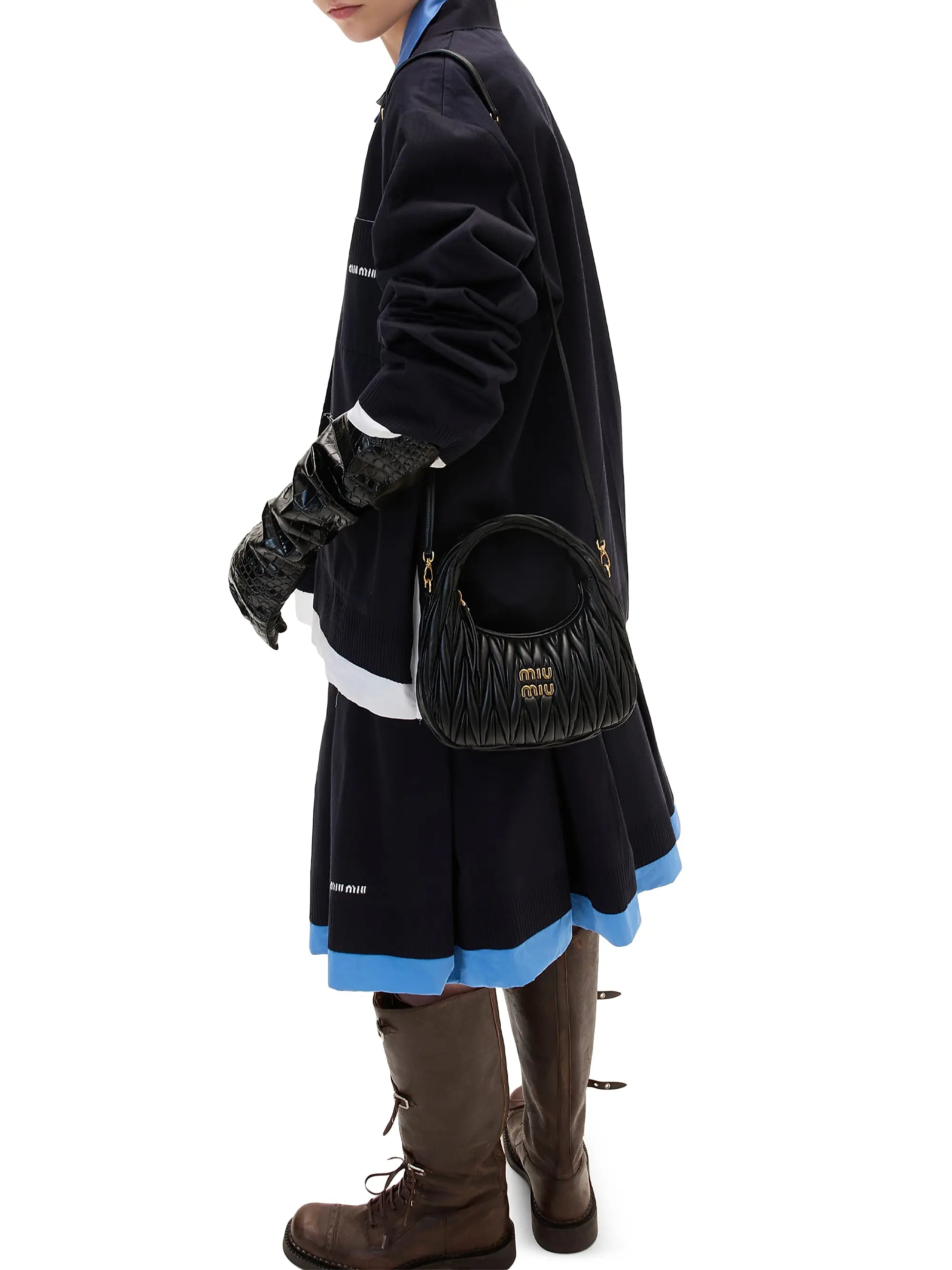 Miu Miu Wander Matelassé Nappa Leather Hobo Bag