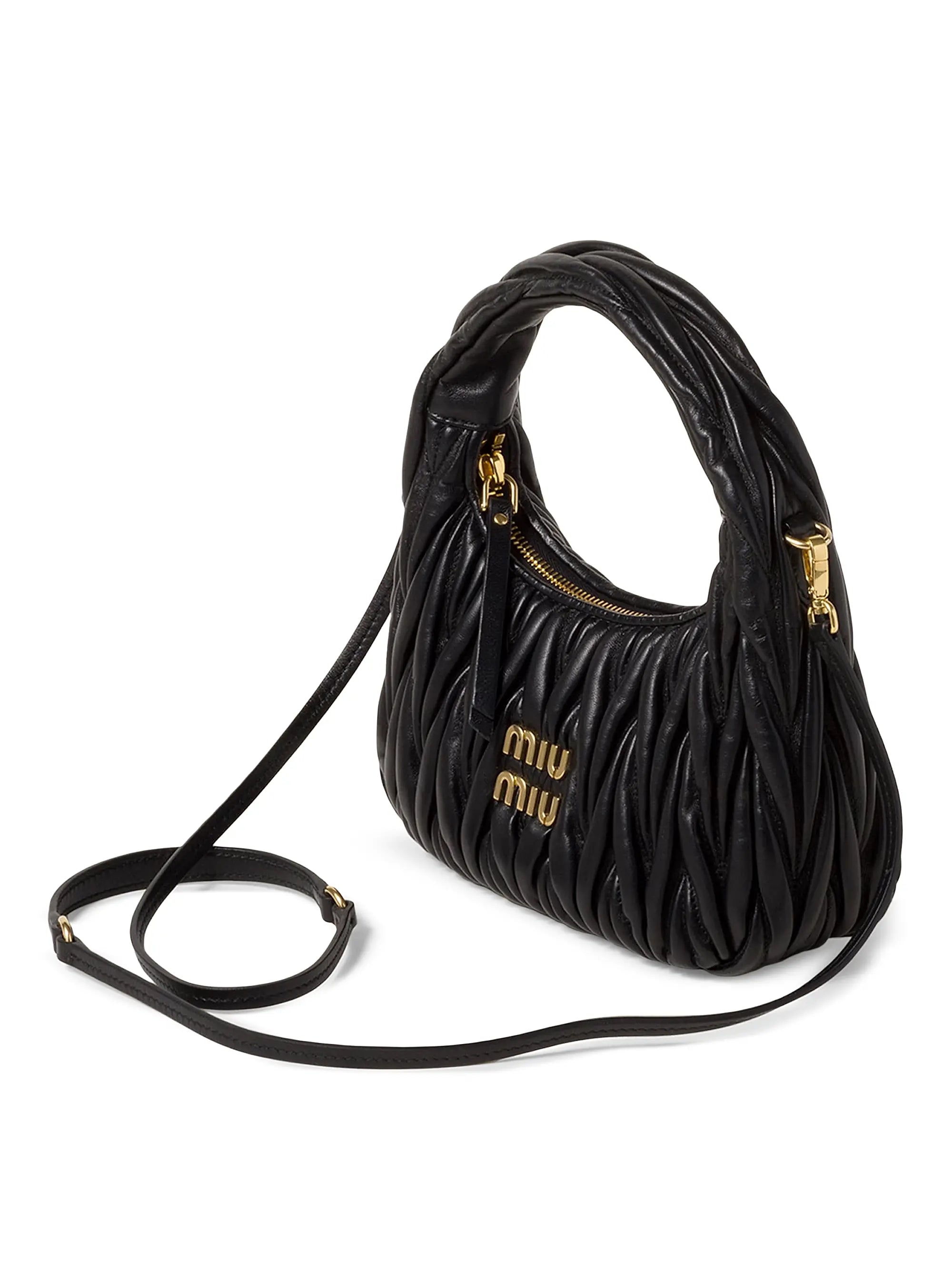 Miu Miu Wander Matelassé Nappa Leather Hobo Bag