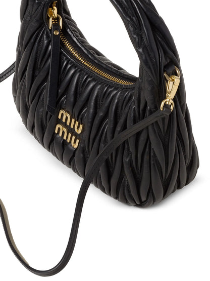 Miu Miu Wander Matelassé Nappa Leather Hobo Bag