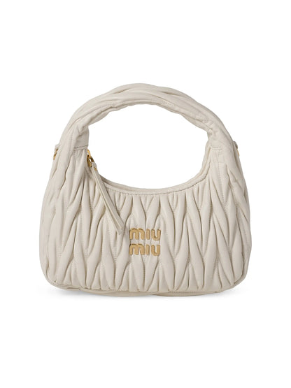 Miu Miu Wander Matelassé Nappa Leather Hobo Bag