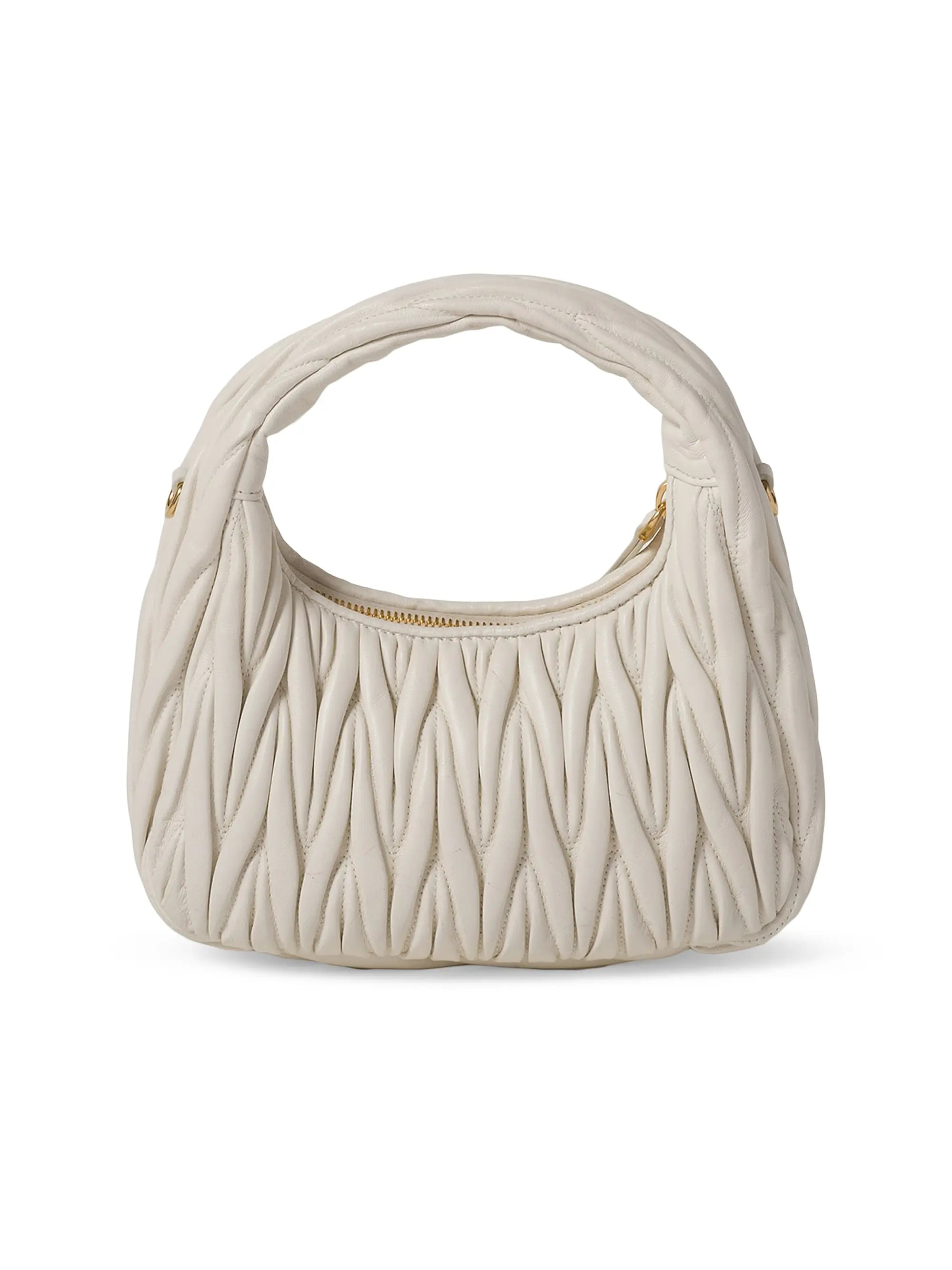 Miu Miu Wander Matelassé Nappa Leather Hobo Bag
