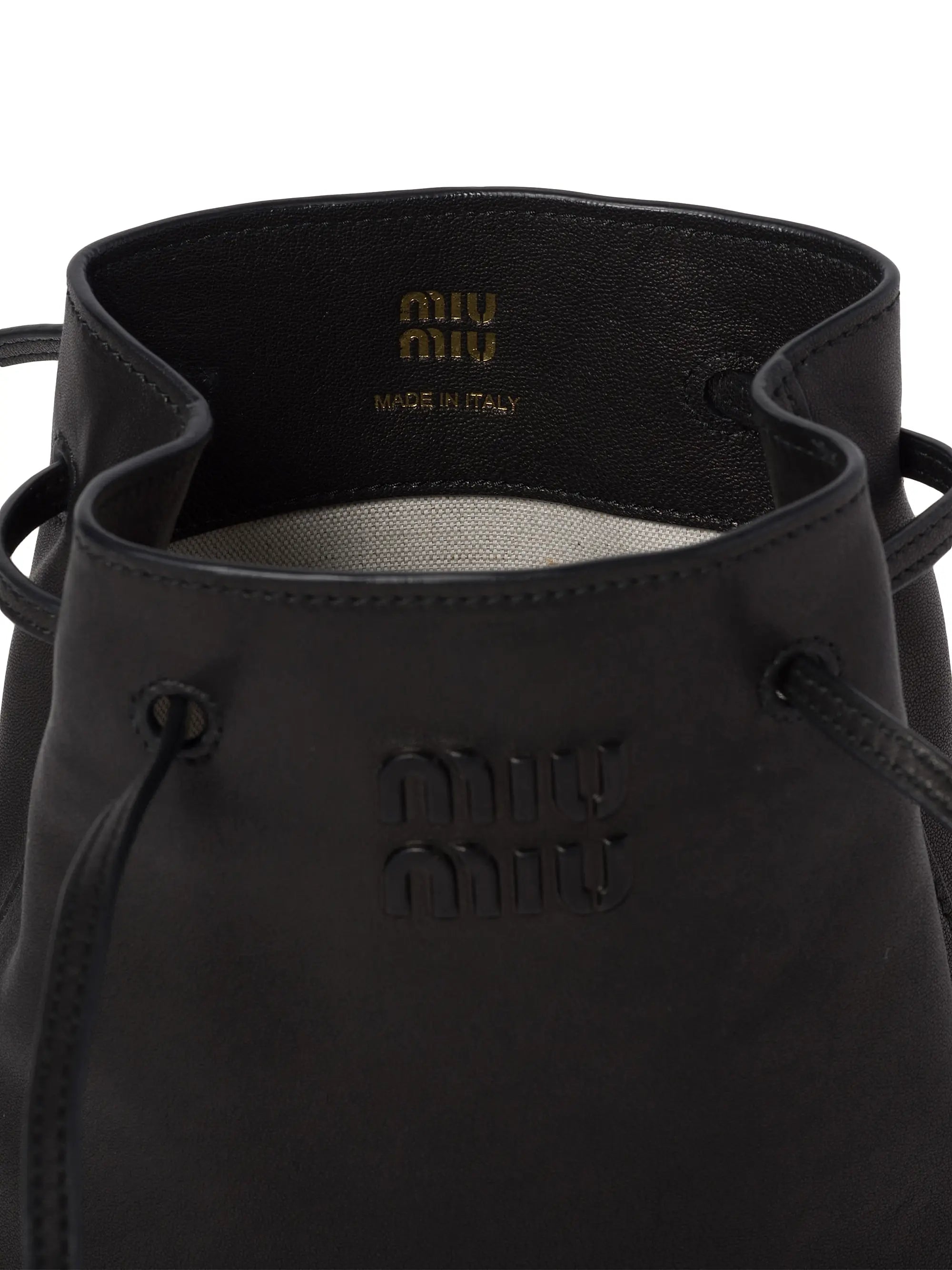 Miu Miu Nappa Leather Mini Bucket Bag