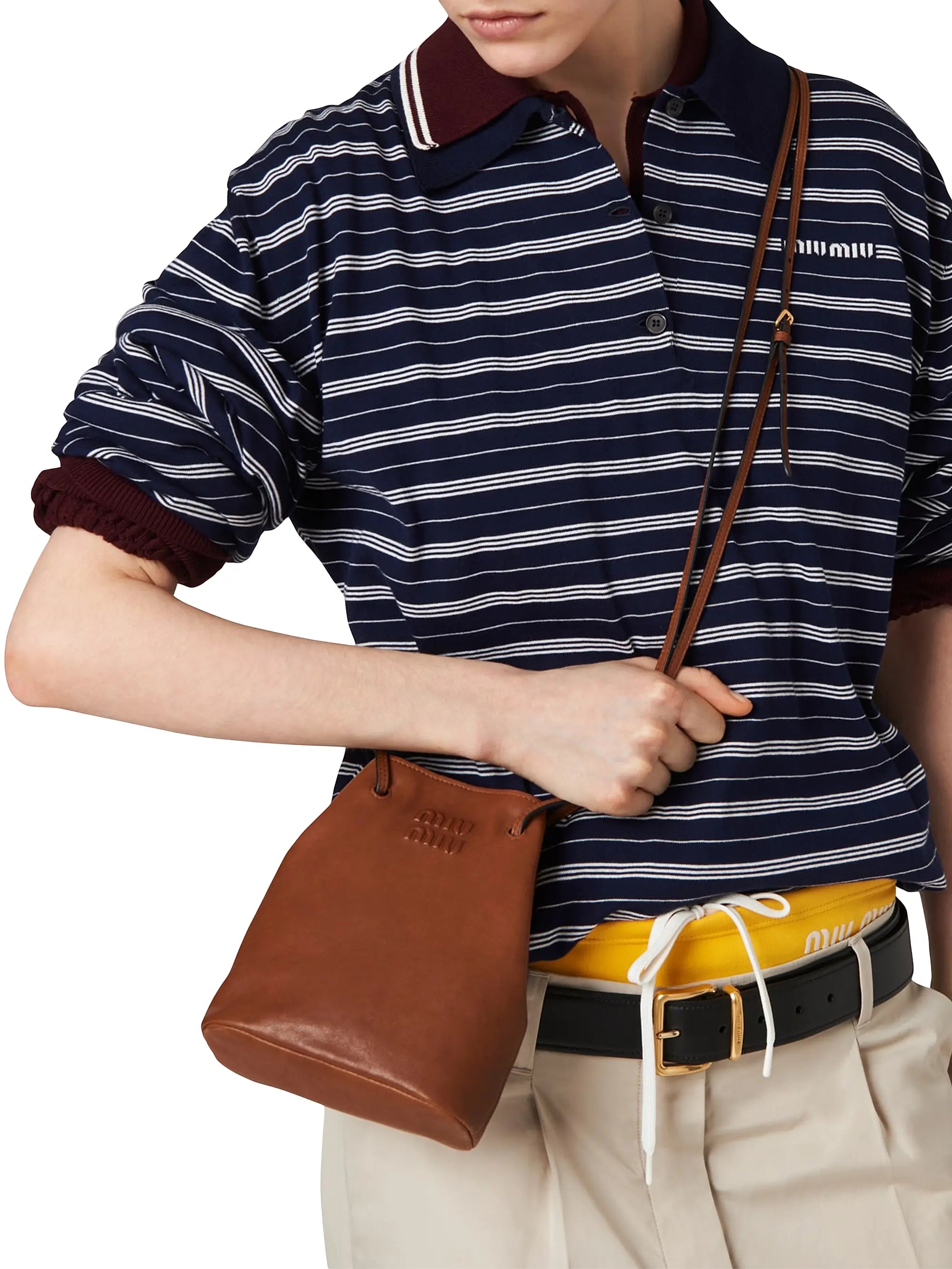 Miu Miu Nappa Leather Mini Bucket Bag