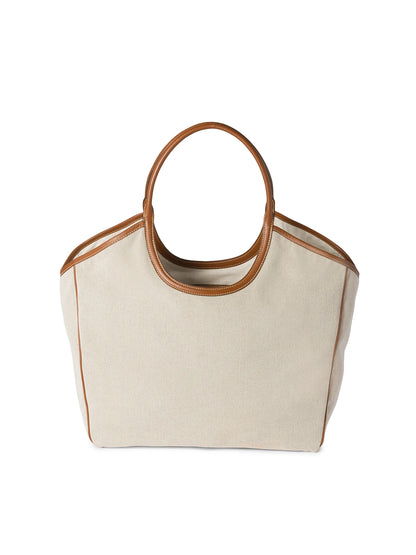 Miu Miu Ivy Canvas and Leather Tote Bag