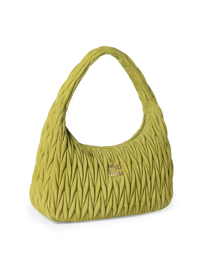 Miu Miu Wander Matelassé Suede Hobo Bag